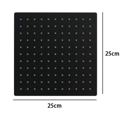 Soffione Doccia Ultra Slim Quadrato 25x25cm Bagno Miscelatore Nero Attacco Universale 87883