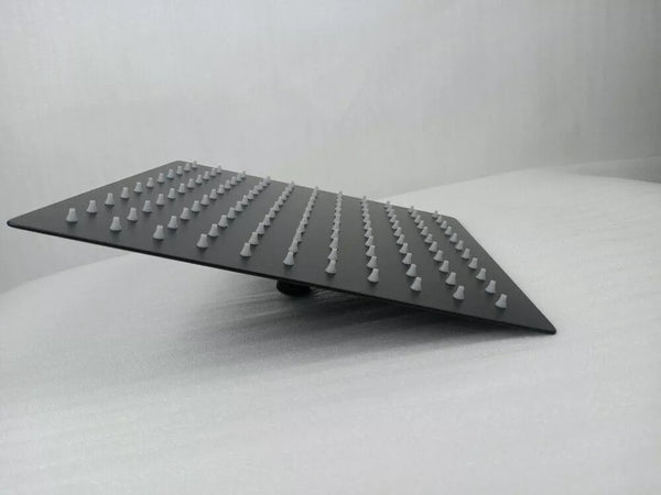Soffione Doccia Ultra Slim Quadrato 25x25cm Bagno Miscelatore Nero Attacco Universale 87883