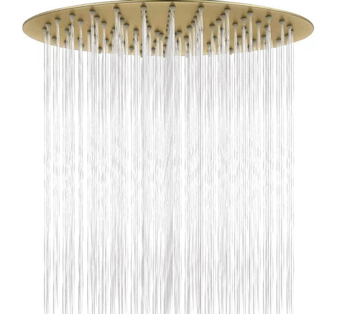 Soffione Doccia Ultra Slim Rotondo ø25cm Oro Satinato Attacco Universale ½ Bagno 87884