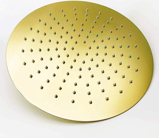 Soffione Doccia Ultra Slim Rotondo ø25cm Oro Satinato Attacco Universale ½ Bagno 87884