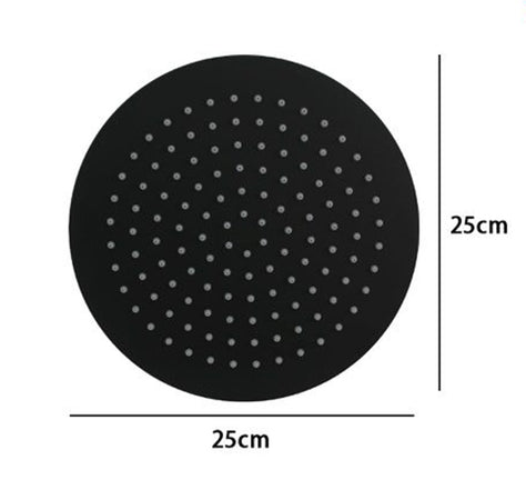Soffione Doccia Ultra Slim Rotondo ø25cm Nero Attacco Universale ½ Bagno Miscelatore 87885
