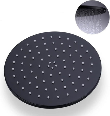 Soffione Doccia Ultra Slim Rotondo ø25cm Nero Attacco Universale ½ Bagno Miscelatore 87885