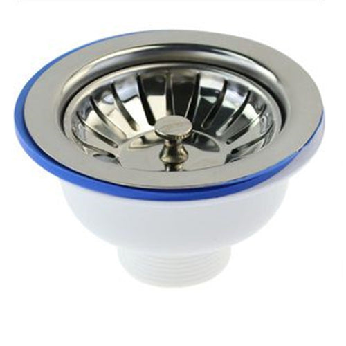 Piletta Basket Di Scarico Universale Per Lavello Da Cucina ⌀80mm In Acciaio Plastica 79350