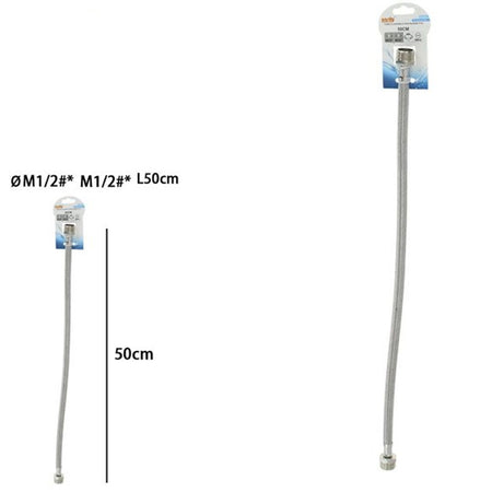 Tubo Flessibile Flessibili Per Rubinetto Miscelatore Acqua øm1/2 X M1/2 Lungo 50 Cm 87968