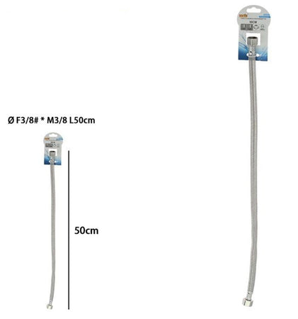 Tubo Flessibile Flessibili Per Rubinetto Miscelatore Acqua øf3/8 X M3/8 Lungo 50cm 87966
