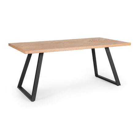 Tavolo "Dukat" con piano in MDF impiallacciato, gambe in acciaio da 180 x 90 x 76 cm