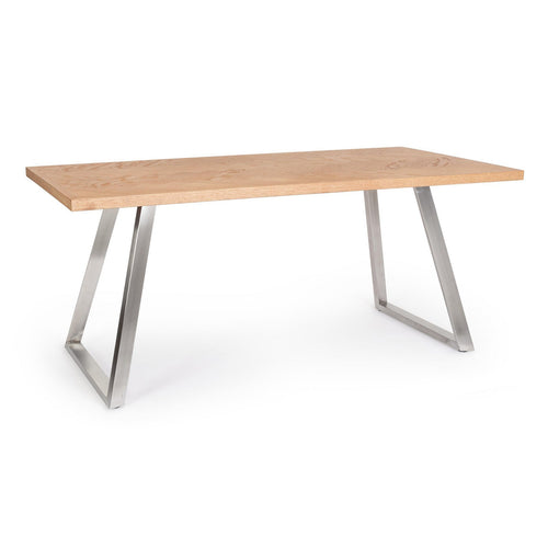 Tavolo Dukat con piano in MDF impiallacciato, gambe in acciaio da 180 x 90 x 76 cm
