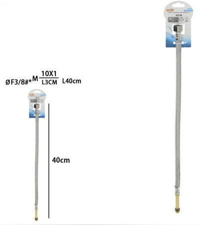 Tubo Flessibile Flessibili Rubinetto Miscelatore Acqua 40 Cm øf3/8 X M10/1 L3cm 79913