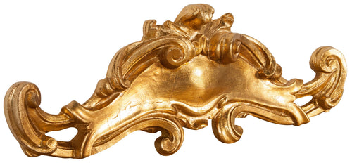 Biscottini Sopraporta in legno finitura foglia oro anticato L57xPR6xH20 cm Made in Italy