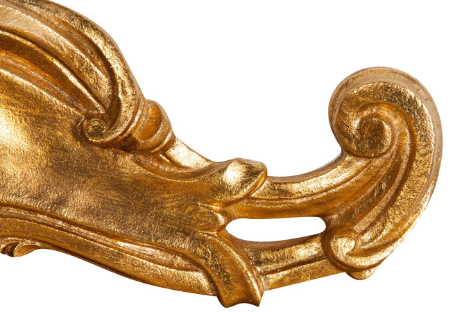 Biscottini Sopraporta in legno finitura foglia oro anticato L57xPR6xH20 cm Made in Italy
