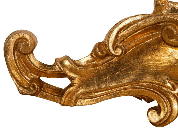Biscottini Sopraporta in legno finitura foglia oro anticato L57xPR6xH20 cm Made in Italy
