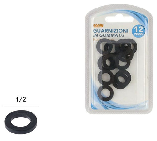 Set 12 Pz Guarnizioni In Gomma Nera 1/2 O-ring Tubo Idraulica Acqua Bagno 59116