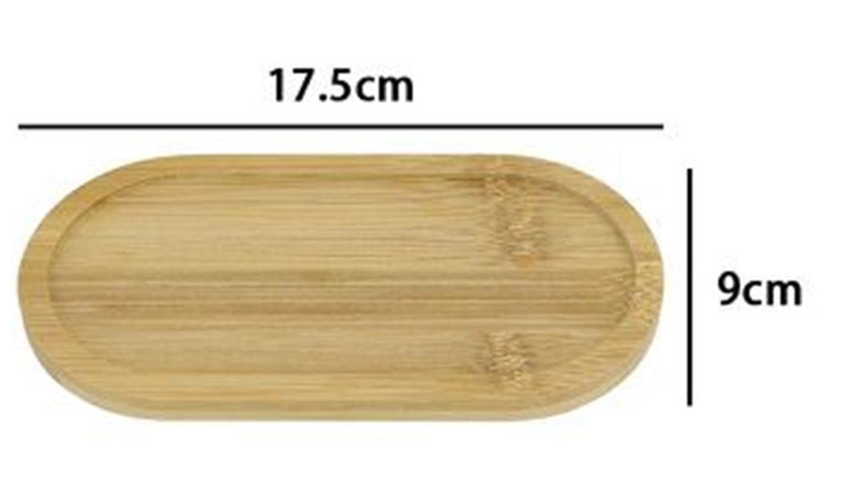 Vassoio Multiuso In Bambù Decorativo Organizer Ovale Per Cucina Bagno 17.5x9cm 10851