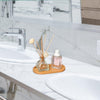 Vassoio Multiuso In Bambù Decorativo Organizer Ovale Per Cucina Bagno 17.5x9cm 10851