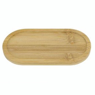Vassoio Multiuso In Bambù Decorativo Organizer Ovale Per Cucina Bagno 17.5x9cm 10851