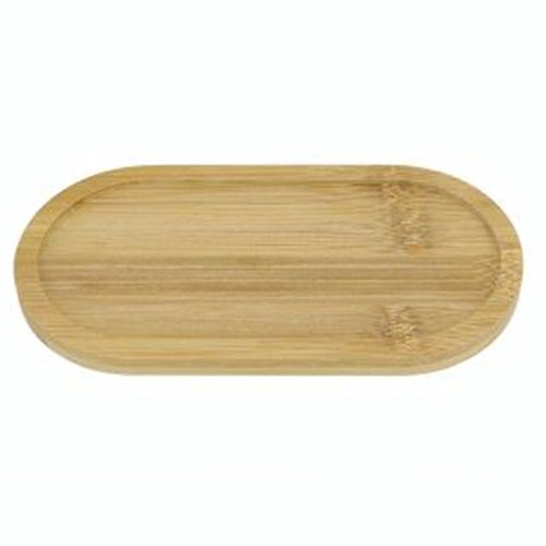 Vassoio Multiuso In Bambù Decorativo Organizer Ovale Per Cucina Bagno 17.5x9cm 10851