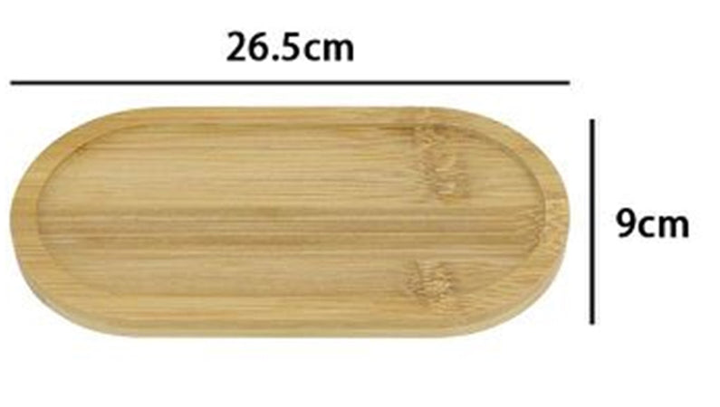 Vassoio Multiuso In Bambù Decorativo Organizer Ovale Per Bagno Cucina 26.5x9cm 10852