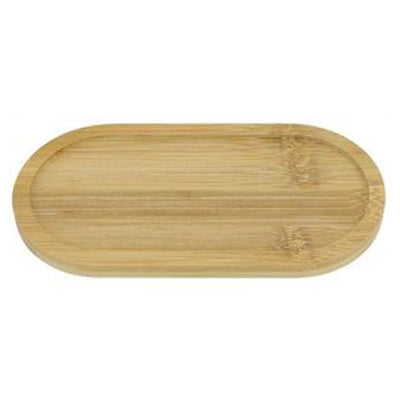 Vassoio Multiuso In Bambù Decorativo Organizer Ovale Per Bagno Cucina 26.5x9cm 10852