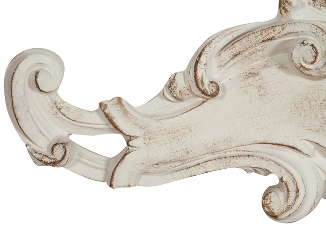 Biscottini Sopraporta in legno finitura bianco anticato L57xPR6xH20 cm Made in Italy