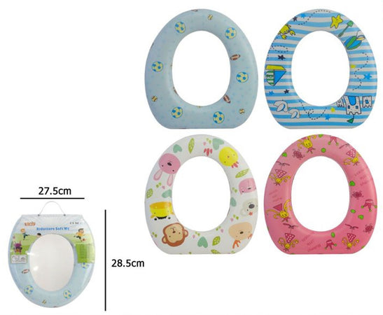 Riduttore Sedile Seggiolino Per Wc Morbido Per Bambini Con 4 Motivi A Fantasia 59781
