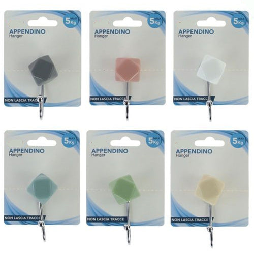 Gancio Appendino Adesivo Appendiabiti Parete Casa Cucina Bagno Quadro Colorato 10802