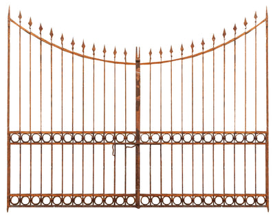 Biscottini Cancello in ferro pieno finitura antico anticata L345xPR10xH270 cm. Made in Italy