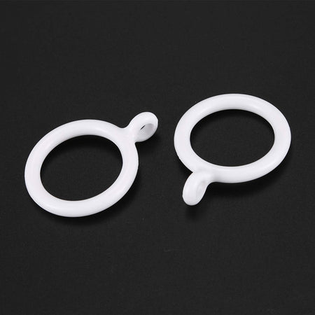 Set 9 Pz Anelli Gancio Ad Anello Per Tende In Plastica Da 35 Mm Bianco Tondi Bagno 87353