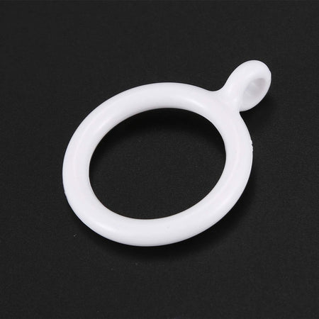 Set 9 Pz Anelli Gancio Ad Anello Per Tende In Plastica Da 35 Mm Bianco Tondi Bagno 87353