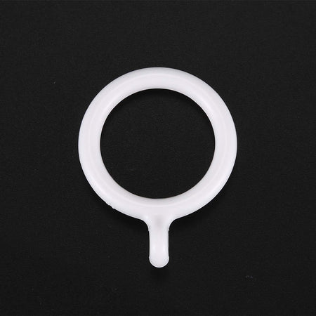 Set 9 Pz Anelli Gancio Ad Anello Per Tende In Plastica Da 35 Mm Bianco Tondi Bagno 87353