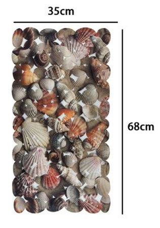 Tappeto Antiscivolo Tappetino A Sassi Con Tema Marino Per Vasca Bagno Doccia 35x68cm 10787