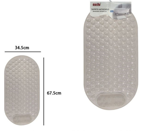 Tappeto Tappetino Antiscivolo Per Vasca Da Bagno Doccia 34.5 X 67.5 Cm Beige 10790