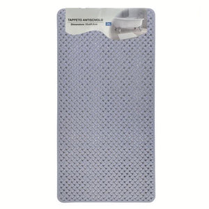 Tappeto Antiscivolo Effetto Intrecciato Grigio Per Vasca Da Bagno Doccia 35x69.5cm 10796