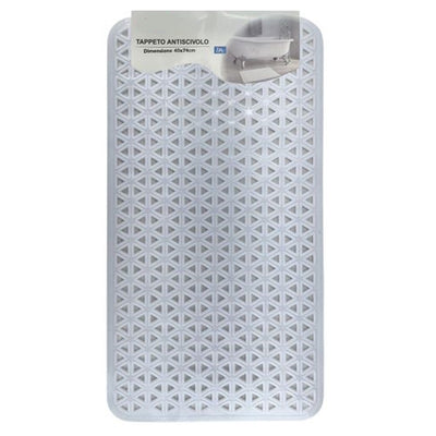 Tappeto Antiscivolo Intreccio Geometrico Bianco Per Vasca Da Bagno Doccia 40x74cm 10797