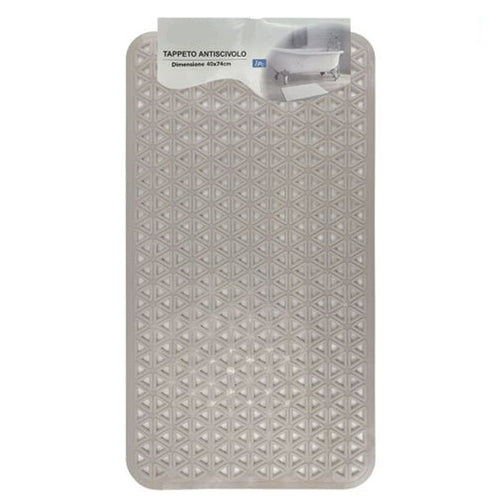 Tappeto Antiscivolo Intreccio Geometrico Beige Per Vasca Da Bagno Doccia 40x74cm 10798