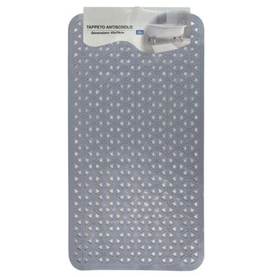 Tappeto Antiscivolo Intreccio Geometrico Grigio Per Vasca Da Bagno Doccia 40x74cm 10799