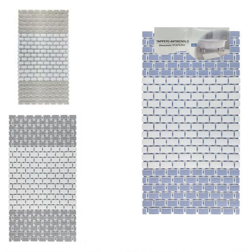 Tappeto Antiscivolo Da Vasca Bagno Doccia 39,5x73,5cm Effetto Mattoncini Bicolore 10800