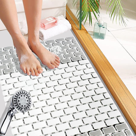 Tappeto Antiscivolo Da Vasca Bagno Doccia 39,5x73,5cm Effetto Mattoncini Bicolore 10800