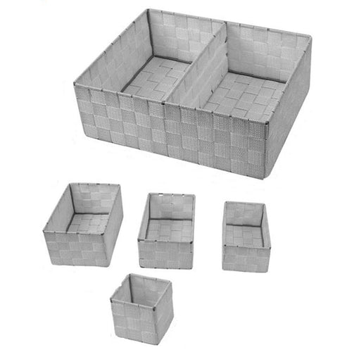 Scatole In Tessuto Componibili Organizer Per Bagno Armadi Scaffali 79078 Grigio Scuro