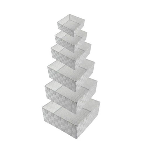 6 Pz Scatola In Tessuto Contenitori Organizer Bagno Armadio Porta Oggetti Grigio 79073