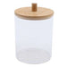 Contenitore Porta Cotton Fioc Organizer Trasparente Con Coperchio In Legno 7.1x10.3cm 10821