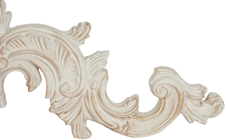 Biscottini Sopraporta Fregio Legno Biscottini Bianco Anticato Artigianale Italia 90x3x27