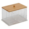 Organizer Per Cosmetici Toeletta A Scomparti Trasparente Con Coperchio In Legno 10825