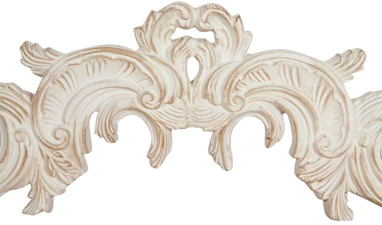 Biscottini Sopraporta Fregio Legno Biscottini Bianco Anticato Artigianale Italia 90x3x27