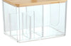 Organizer Per Cosmetici Toeletta A Scomparti Trasparente Con Coperchio In Legno 10825