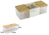 Contenitore Organizer Per Cosmetici Portatrucchi Trasparente Con Coperchio In Legno 10828