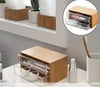 Porta Gioielli Cosmetici Con 2 Cassetti Organizzatore Casa In Legno 19x11.7x9.6 Cm 10829