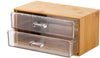 Porta Gioielli Cosmetici Con 2 Cassetti Organizzatore Casa In Legno 19x11.7x9.6 Cm 10829
