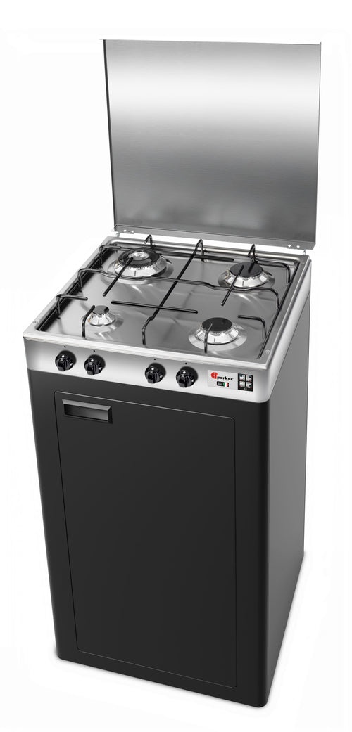 CFParker Fornello Cucina a Gas Gpl / Metano 4 fuochi acciaio inox 3,5 Kw con Mobile grigio grafite 541ACCGP