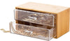 Porta Gioielli Cosmetici Con 2 Cassetti Organizzatore Casa In Legno 19x11.7x9.6 Cm 10829