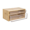 Porta Gioielli Cosmetici Con 2 Cassetti Forme Diverse Organizer Legno 24.3x15.3x11cm 10831